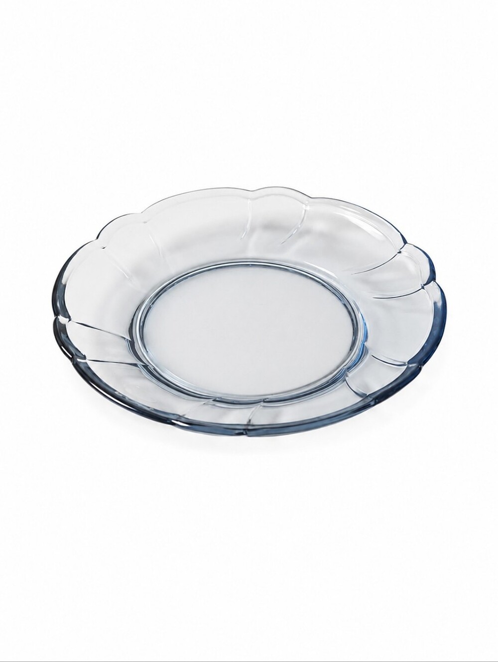 VINTAGE Noritake Blue Glass Plate 8.5" Sweet Swirl 1990 Germany Dessert Salad